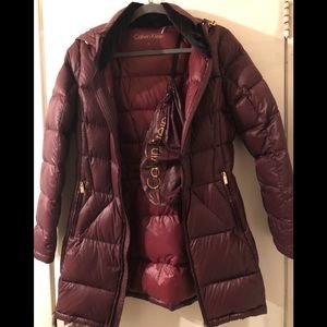 Calvin Klein burgundy women’s coat